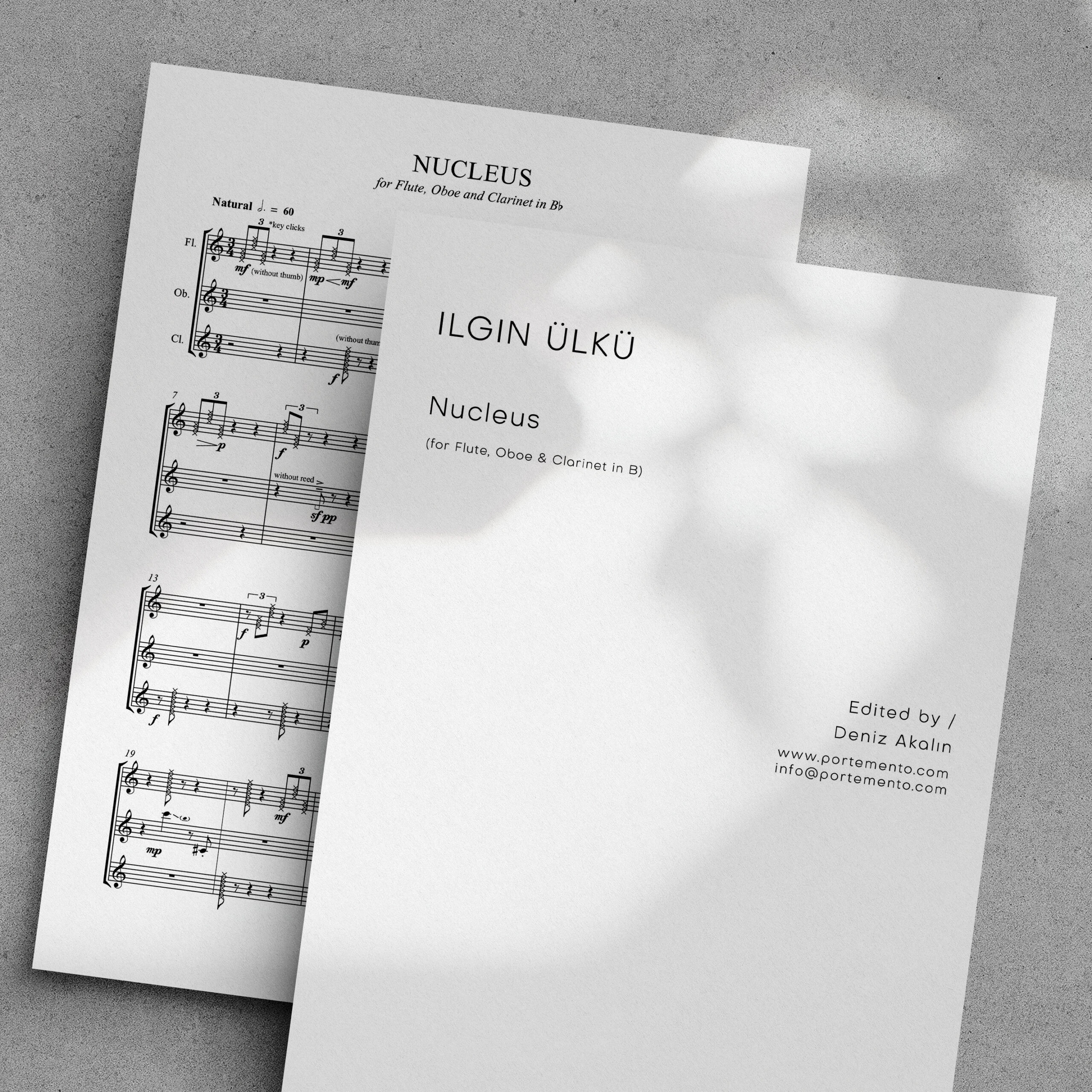 Ilgın Ülkü – “Nucleus” for Flute, Oboe & Clarinet in Bb - Portemento